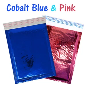 6x10 Kobaltblau, Rosa Metallic Folie Luftpolster Versandtaschen Gepolstert Designer Versandtaschen - Bild 1 von 41