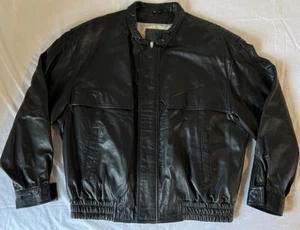 Bally Black Nappa Leather Bomber Jacket Size 48 EUC Made in Italy - Picture 1 of 12