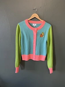 Unique Vintage Womens Multicolor Colorblock Button Up Cardigan Sweater sz M/L - Picture 1 of 3