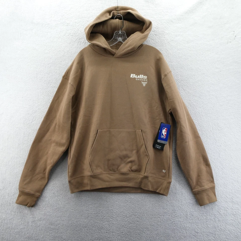 芝加哥公牛队连帽衫男式中号 47 品牌米色套衫运动衫篮球 — 第 1/4 张图片