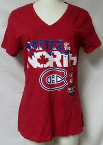 Montreal Canadiens "Battle Of The North" Women's Size Medium T-Shirt A1 4758