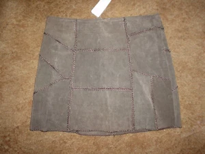 DAMEN/JUNIOREN (VERWÖHNTES MÄDCHEN) BRAUNER WILDLEDER PATCHWORK ROCK - GR. M (NEU) - Bild 1 von 5