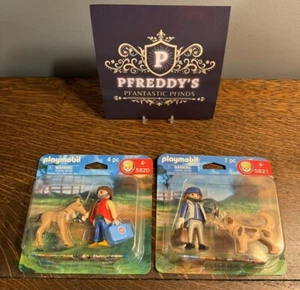 2007 Playmobil Veterinarian With Horse 5820 & 2008 Veterinarian With Dog 5821 - Picture 1 of 4