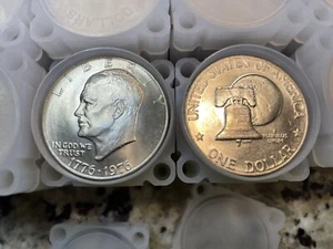Eisenhower Silver Dollar, Bicentennial Lot of 100~$1 Coins, Circulated/C/N clad! - Picture 1 of 7