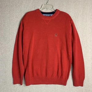 Tommy Hilfiger Mens Sweater L Red Pullover Crewneck Knit Long Sleeve Cotton - Picture 1 of 12