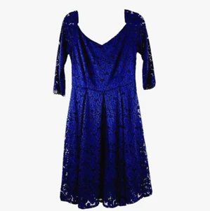 MISSMAY Retro Lace Cocktail Dress Floral Party Swing Fit Flare 3/4 Sleeve VNeck - Picture 1 of 14