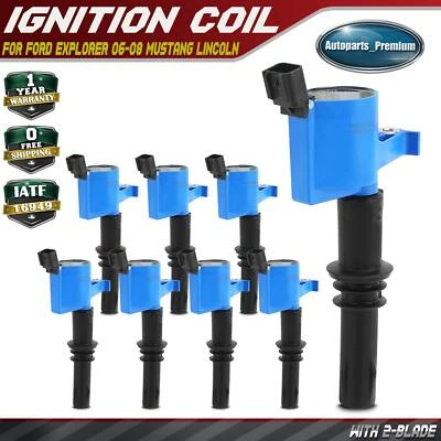 Bobina de encendido azul 8 piezas para Ford Explorer 2006-2008 Mustang Lincoln Navigator Foto 1 de 4