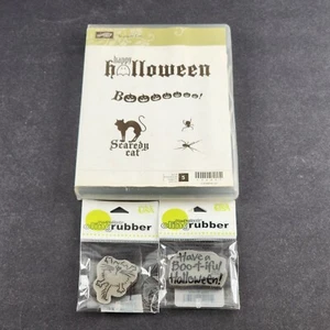 Stampin Up and Stampendous Halloween Unmounted Cling Stamps NOS Unopened - Picture 1 of 9