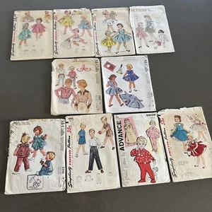 Lote Mixto de 10 Patrones de Costura Vintage Niños Años 50 Ropa Niños Tallas 1-6 - Imagen 1 de 11