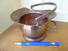 Small vintage copper  coal scuttle,  mini novelty,  firelighters matches holder