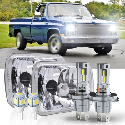 Par de faros LED de haz alto/bajo de 7x6" 5x7 para Chevrolet C10 C20 C30 1981-1986 Foto 1 de 4
