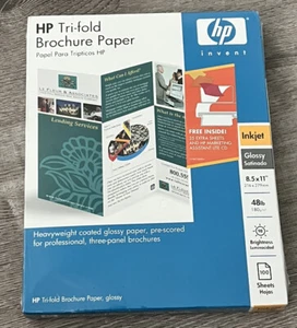 HP C7020A Inkjet Tri-Fold Broszura Papier Połysk 100 arkuszy 8,5 "x11" Nowy - Zdjęcie 1 z 2