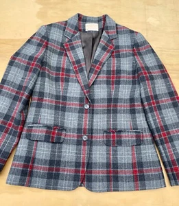 Giacca blazer donna vintage Pendleton a quadri 100% lana TAGLIA 10 made in USA - Foto 1 di 4