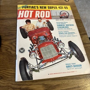 Hot Rod Magazine 1963 March, Pontiac's New Super 421 V8, Harley Sprint-H - Picture 1 of 6