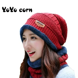 Boina De Lana Tejida Grueso Y Cálido Conjunto De Otoño E Invierno Muy Cómodo. - Picture 1 of 17