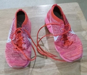 Nike Flyknit Zoom Agility Running Shoes Pink/Red 698616-601 Womens Size 7 - Picture 1 of 13