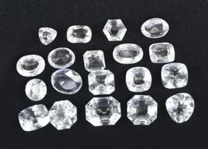 White Sapphire Natural 100 Ct 9-10 Pcs Mix Cut Certified Loose Gemstone Lot - Picture 1 of 9
