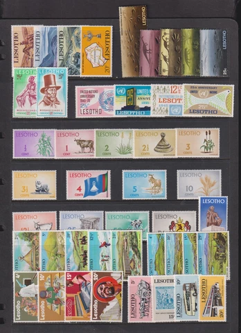 Lesotho - 9 Mint, NH sets, cat. $ 32.30 Cover