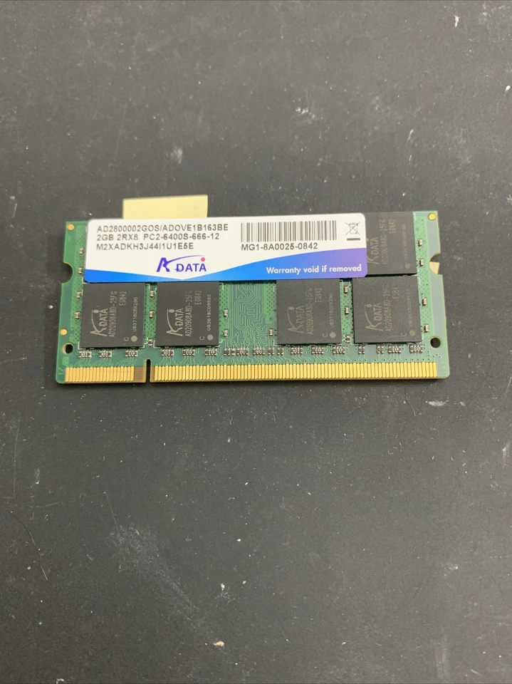 RAM ADATA 2GB PC2-6400 DDR2-800MHz 200Pin 1.8v Notebook SODIMM - Immagine 1 di 1