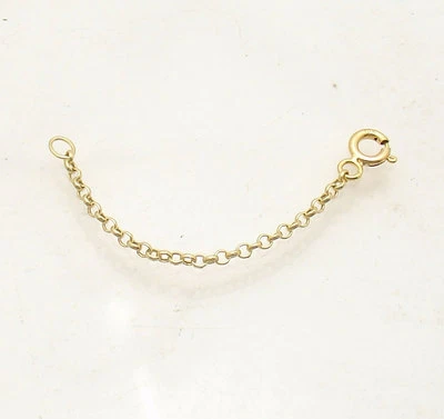 Extensor de collar de cadena de cable Rolo redondo de 1,9 mm oro amarillo sólido real de 10 quilates  Foto 1 de 4