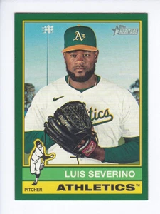 2025 Topps Heritage #442 LUIS SEVERINO SP Atletica BORDO VERDE SCURO - Foto 1 di 2