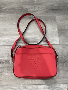 Guess Womens Leather Red Crossbody Bag