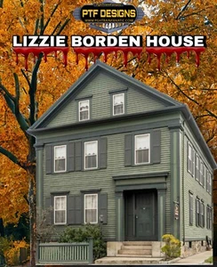 S Scale Lizzie Borden House - Building Flat W/LED,  Halloween Haunted 1:64 - Picture 1 of 9