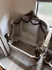 Antique French Cane Twin Bed Frames Set - Picture 1 of 9