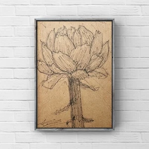 Artichoke Drawing Original Signed Artichoke Art Minimalist Artwork For Kitchen - Picture 1 of 13