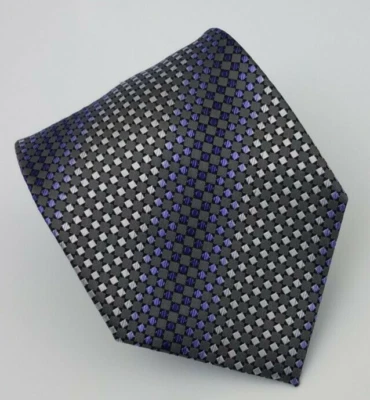 Kenneth Cole Reaction Silk Tie Purple Gray Geometric Men Necktie 58 x 3.7/8 - Image 1 of 4