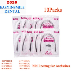 10Packs Orthodontic Dental Rectangular NITI Arch Wire Super Elastic Archwire U/L - Picture 1 of 12