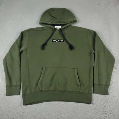 Hollister Suéter Para Hombres Grande Verde Informal Pullover Sudadera con Capucha Sudadera * Foto 1 de 4