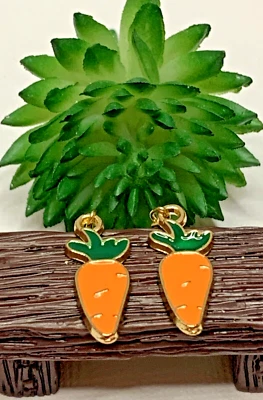 Pendiente de zanahoria, lindo pendiente, pendiente de verduras, idea de regalo, pendiente de Pascua, comida Foto 1 de 4