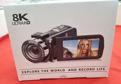 8K Ultra HD Video Camera 64MP Camcorder~18X Zoom,Touch Screen,2Battery(Brandnew) - Image 1 of 4