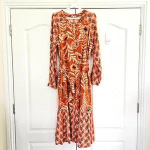 White Stuff Size 16 Dress A Line Midi Coral Pink Multi Floral Viscose Summer - Picture 1 of 10