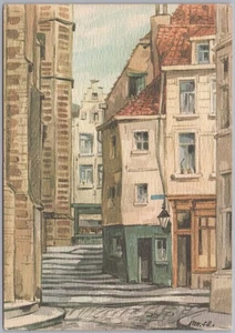 Belgium Postcard, Antwerpen Vleeshuis, Butcher's Hall, 1958 Art - Picture 1 of 2