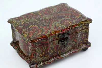 Vintage Musical Jewellery storage/trinket memory Mahogany box flowers design - Image 1 of 4