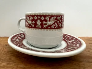 Taza y platillo Suisse Langenthal Chateau rojo/oro motivo dragón - Imagen 1 de 9