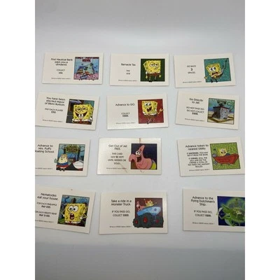Monopoly Sponge Bob Full Card Set 2005 Life Preserver Card Replacement 16 Cards - Image 1 of 4