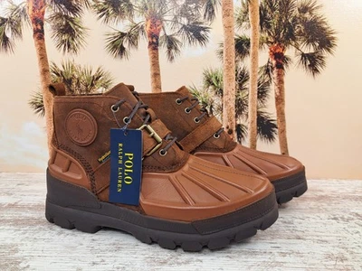 Polo Ralph Lauren Oslo Botas Altas de Cuero Marrón Correa Hebilla Para Hombre Talla 11.5 D NUEVAS Foto 1 de 4