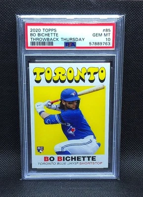 2020 Topps Throwback Thursday BO BICHETTE PSA 10 Rookie RC PR /570 #85 Blue Jays - Image 1 of 2