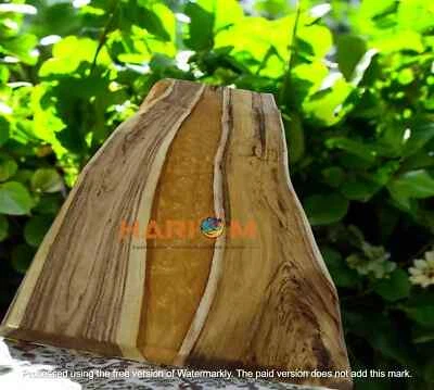 Yellow Epoxy Resin Top Dining Table Acacia Wooden Live Edge Hallway Furniture - Image 1 of 4