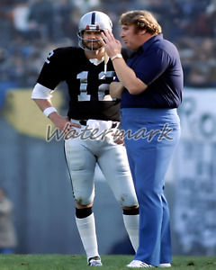 NFL 1976 Oakland Raiders QB Ken Stabler & Coach John Madden Color 8 X 10 Photo