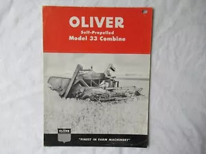 1951 Oliver Model 33 Self-Propelled Combine Sales Brochure 4 pages - Picture 1 of 3