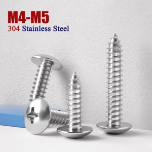 M4-M5 304 Stainless Steel Phillips Truss Head Bolts Pan Head Self Tapping Screws - Picture 1 of 44