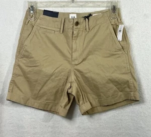 Gap Women’s 5” Short Shorts Sz 4 High Rise Tan Cuffs NWT - Picture 1 of 7