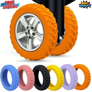 8-teilige Gepäck Radabdeckungen für 8-Rollen Koffer Anti-Verschleiß & Lärmschutz - Bild 1 von 21