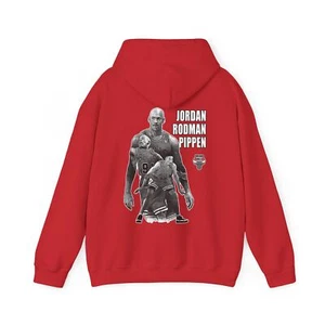 Michael Jordan, Dennis Rodman, Scottie Pipen - Unisex Hoodie, tshirt, Art Print, - Picture 1 of 12
