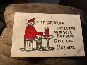 Postal de cómic - Si beber Interfiere con tu negocio, ríndete - Negocio. - Imagen 1 de 2