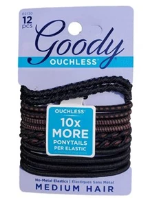 Goody Women's Ouchless Mixed Weave 4 mm Braided Elastics, 12 Count MFA - Picture 1 of 2